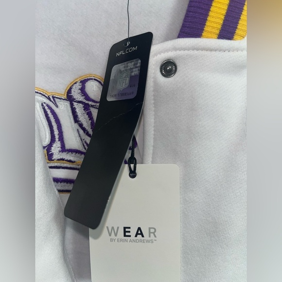 Minnesota Vikings NFL Women's Fleece Lightweight Jacket Snap Button Size XL NEW - Picture 7 of 8